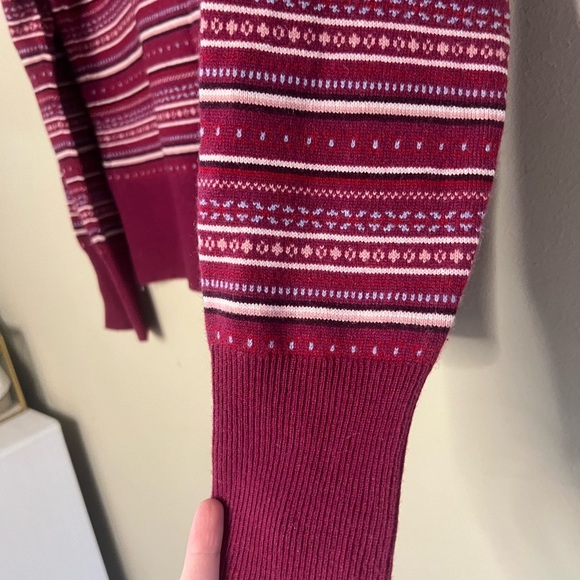 Lands End 100% Cashmere Fair Isle Quarter Zip Sweater - Picture 9 of 11